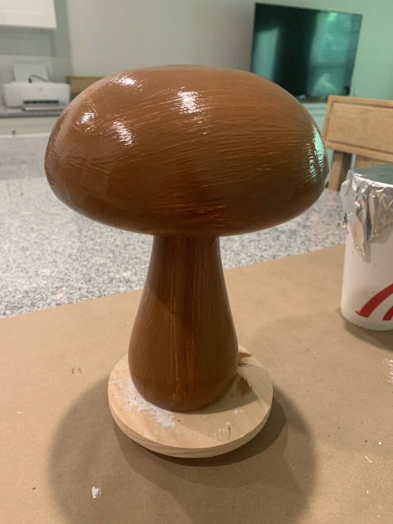 DIY Mushroom Decor Base Paint Added